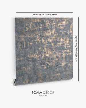 Papel de Colgadura Textil | Steel Blue Crosshatch Wallpaper