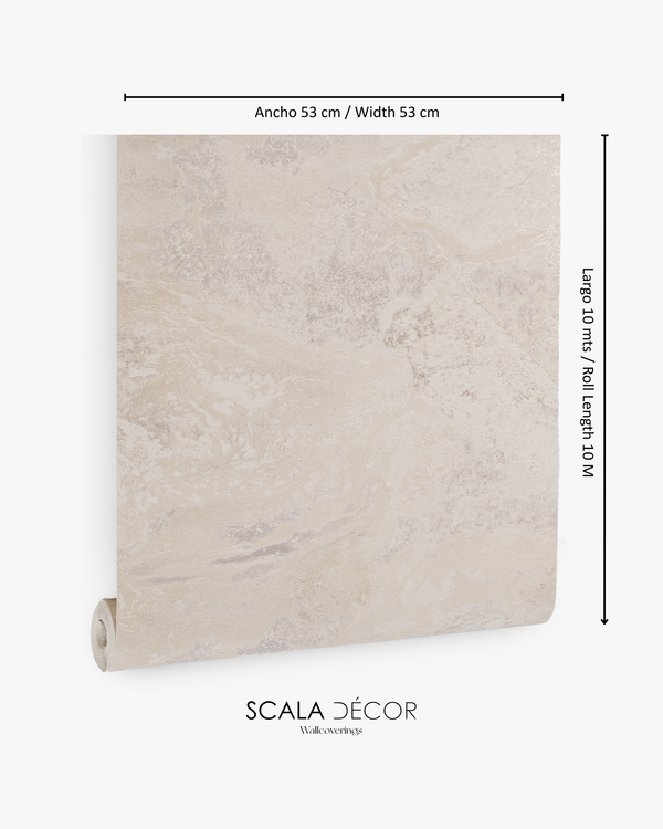 Papel de Colgadura Abstracto | Sand Beige Marble Wallpaper