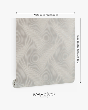 Papel de Colgadura Abstracto | Light Grey Ripple Wallpaper