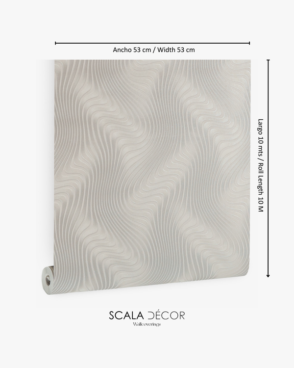 Papel de Colgadura Abstracto | Light Grey Ripple Wallpaper