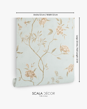 Papel de Colgadura Floral | Celeste Vintage Wallpaper