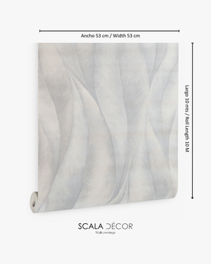 Papel de Colgadura Abstracto | Cool Grey Large Leaf Wallpaper