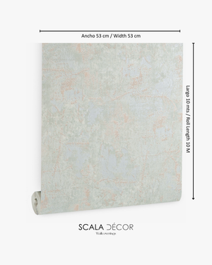 Papel de Colgadura Texturas | Sky Blue Mint Microcement Wallpaper