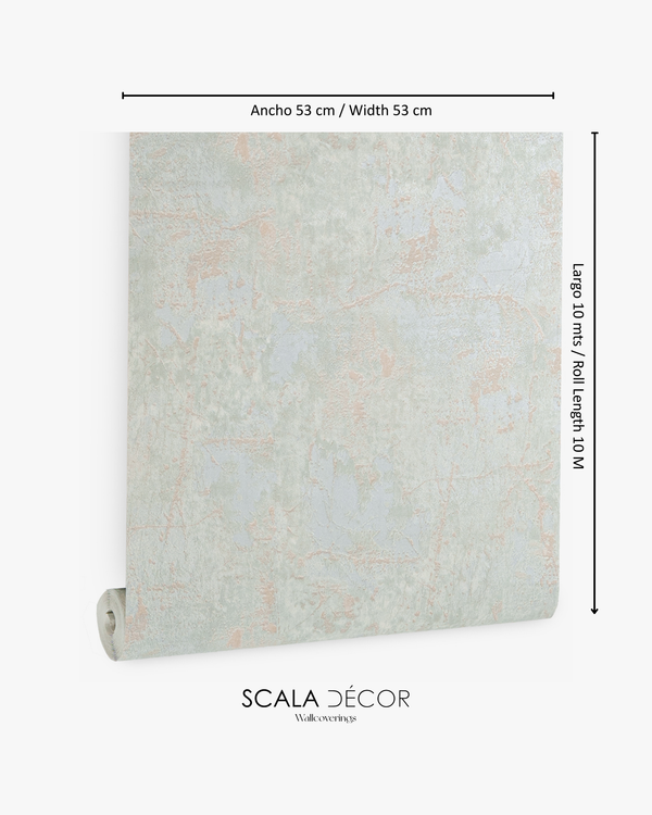 Papel de Colgadura Texturas | Sky Blue Mint Microcement Wallpaper