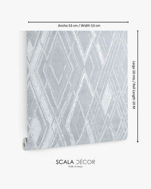 Papel de Colgadura Geométrico | Silver Diamond Wallpaper