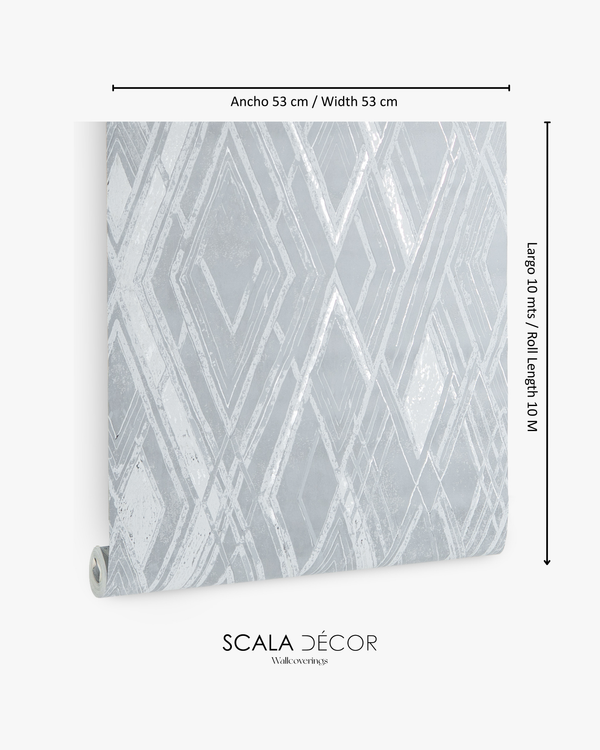 Papel de Colgadura Geométrico | Silver Diamond Wallpaper