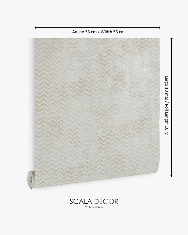Papel de Colgadura Texturas | Beige Herringbone Wallpaper