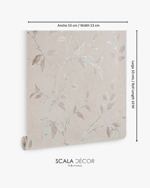Papel de Colgadura Floral | Blush Foil Leaf Wallpaper