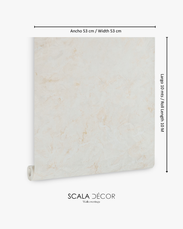 Papel de Colgadura Abstracto | Ivory Marble Veins Wallpaper