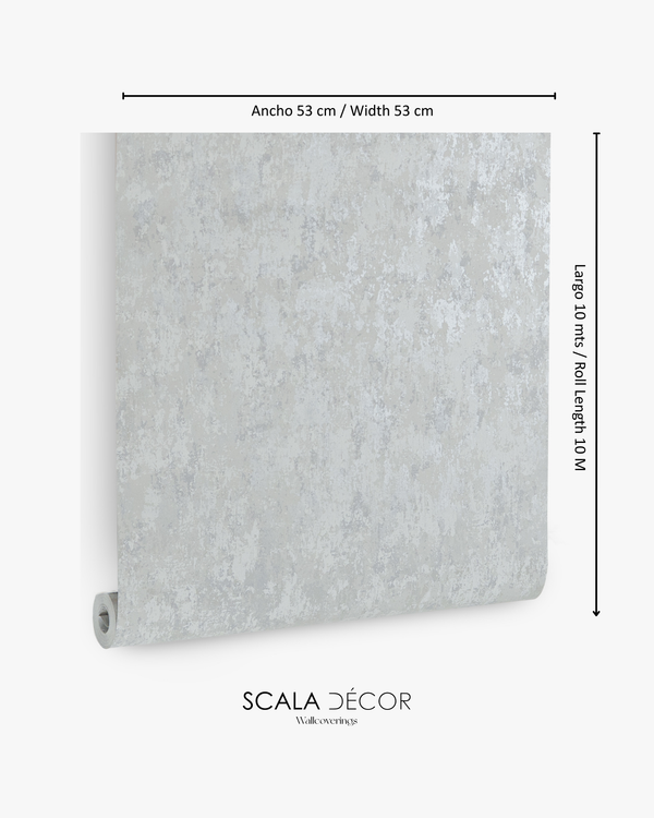 Papel de Colgadura Texturas | Silver Grey Patina Wallpaper