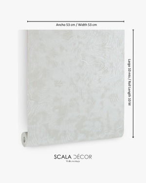 Papel de Colgadura Abstracto | Pearl White Organic Wood Wallpaper