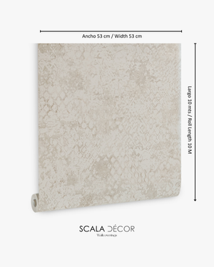 Papel de Colgadura Texturas | Greige Stucco Lattice Wallpaper