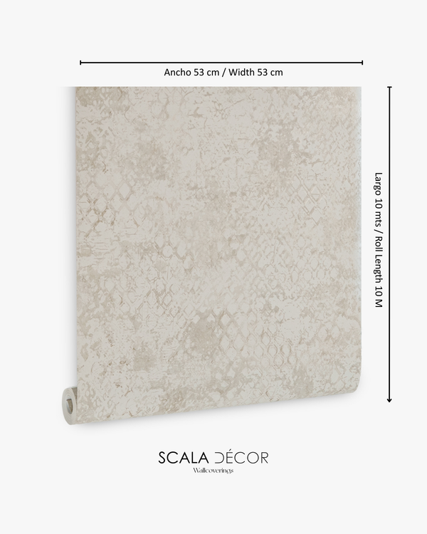 Papel de Colgadura Texturas | Greige Stucco Lattice Wallpaper