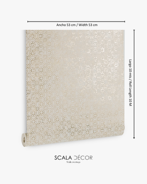 Papel de Colgadura Clásico | Gold Arabesque Foil Wallpaper