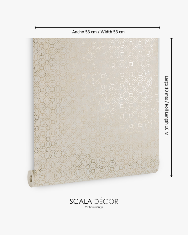 Papel de Colgadura Clásico | Gold Arabesque Foil Wallpaper