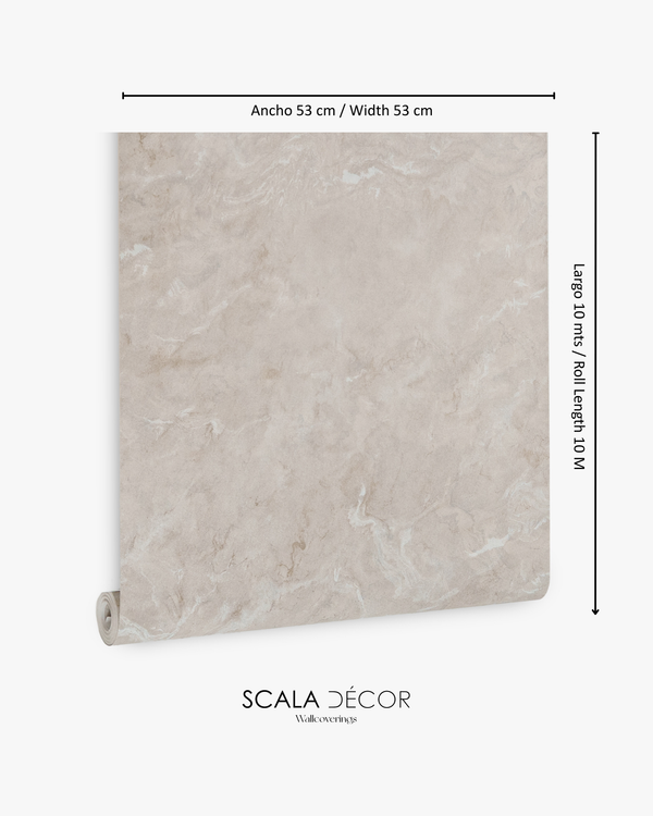 Papel de Colgadura Abstracto | Greige Marble Veins Wallpaper