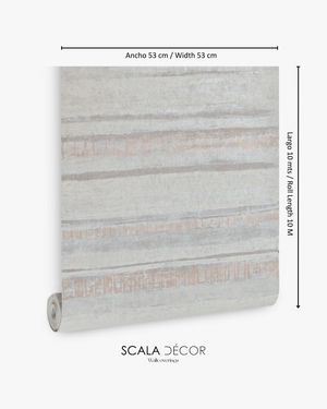 Papel de Colgadura Texturas | Greige Rose-Gold Strata Wallpaper