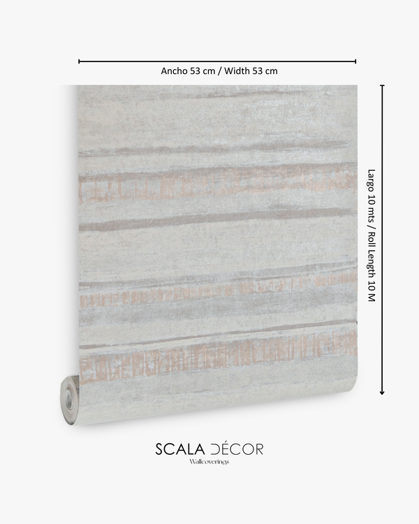 Papel de Colgadura Texturas | Greige Rose-Gold Strata Wallpaper