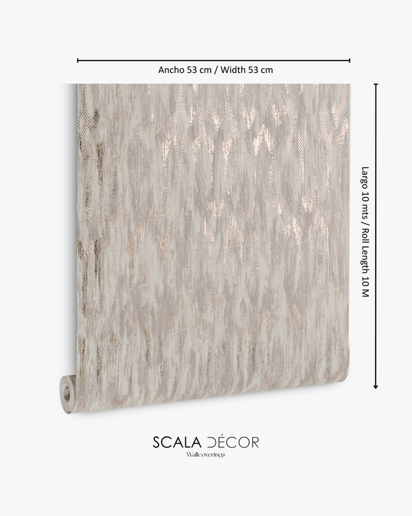 Papel de Colgadura Texturas | Greige Rose Copper Ikat Wallpaper