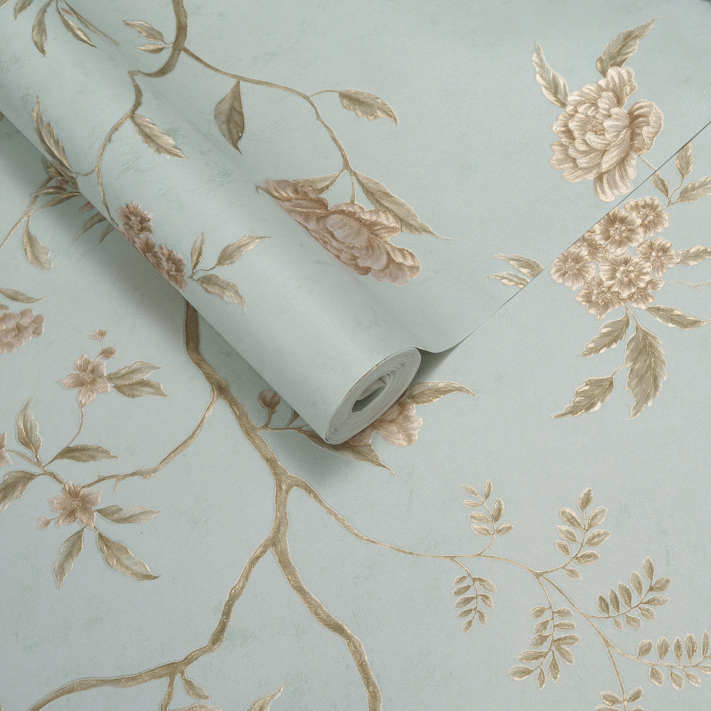 Papel de Colgadura Floral | Celeste Vintage Wallpaper