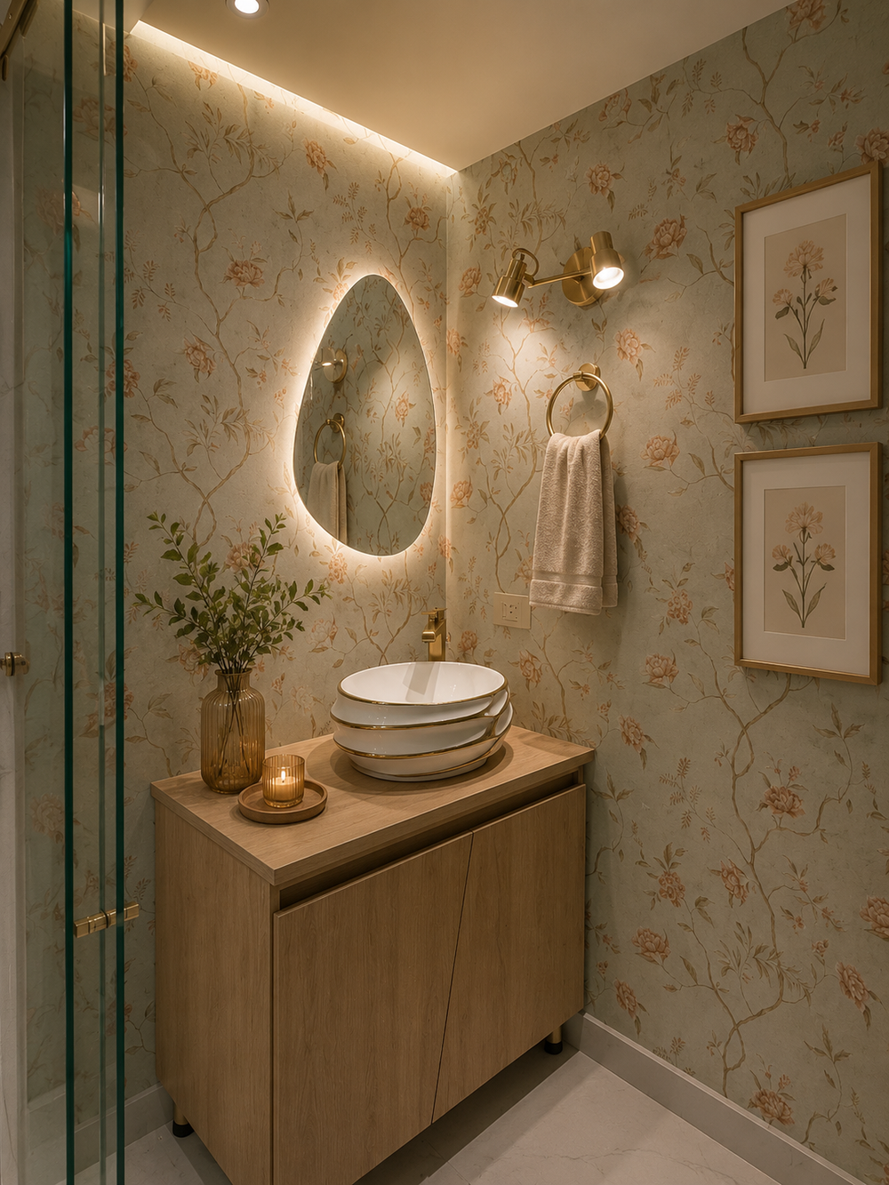 Papel de Colgadura Floral | Celeste Vintage Wallpaper