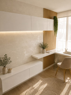 Papel de Colgadura Abstracto | Ivory Marble Wallpaper