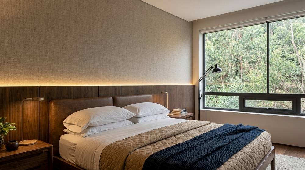 Papel de Colgadura Textil | Greige Linen Wallpaper