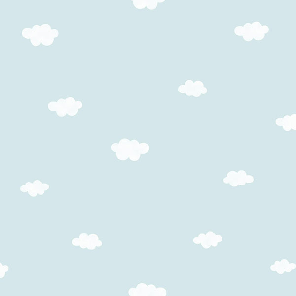 Papel de Colgadura Infantil de Nubes | Blue Sky Clouds Wallpaper