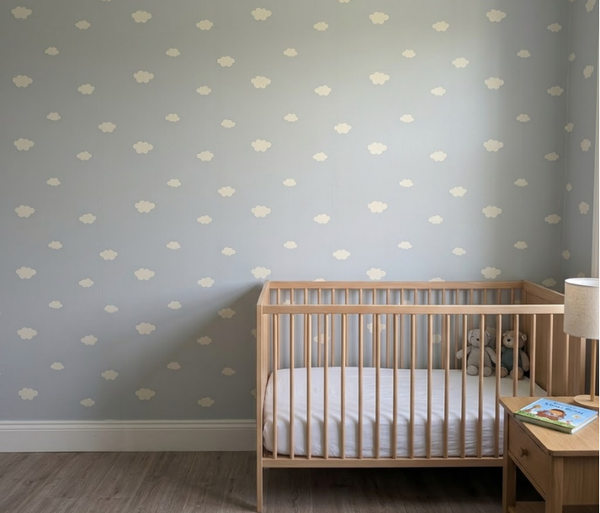 Papel de Colgadura Infantil de Nubes | Blue Sky Clouds Wallpaper