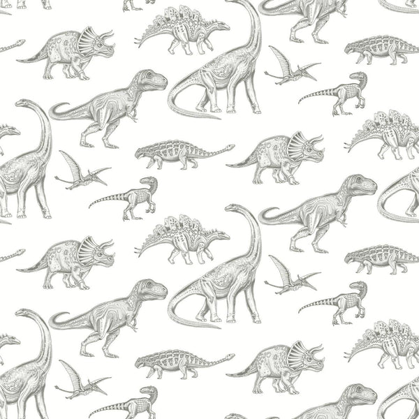 Papel de Colgadura Infantil de Dinosaurios | Dinosaur Sketch Wallpaper