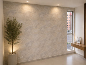 Papel de Colgadura Abstracto | Sand Beige Marble Wallpaper