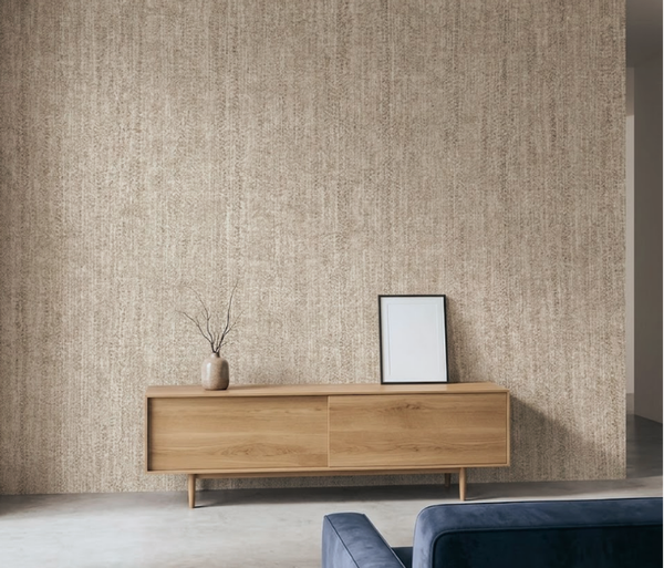 Papel de Colgadura Tipo Lino | Warm Taupe Linen Wallpaper