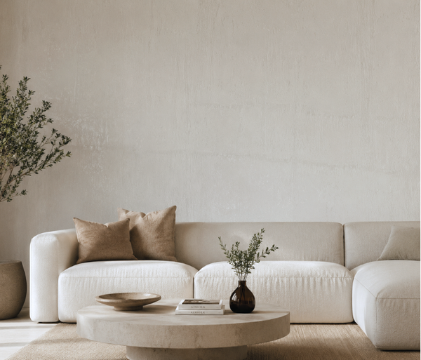 Papel de Colgadura Efecto Espatulado | Ivory Plaster Wallpaper