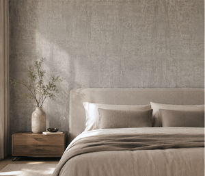 Papel de Colgadura Efecto Espatulado | Silver Grey Plaster Wallpaper