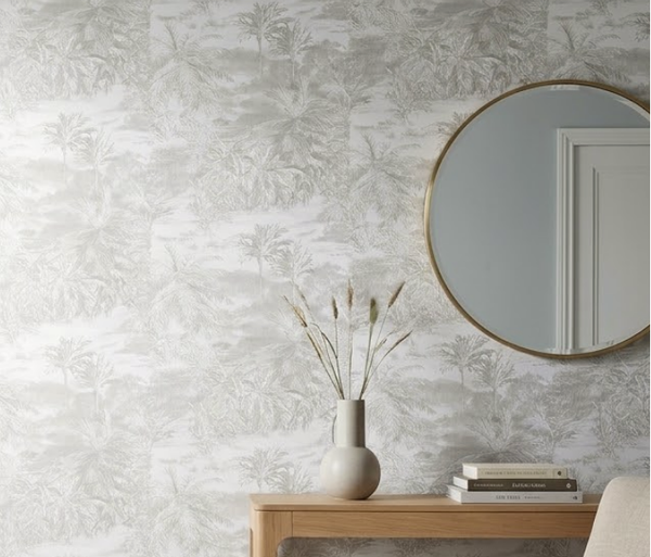Papel de Colgadura Tropical | Champagne Palm Landscape Wallpaper