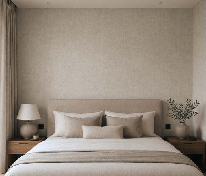 Papel de Colgadura Textura Artesanal | Ivory Champagne Texture Wallpaper