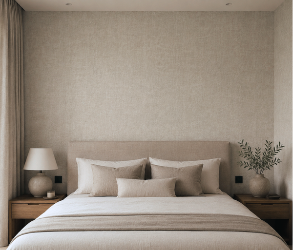 Papel de Colgadura Textura Artesanal | Ivory Champagne Texture Wallpaper