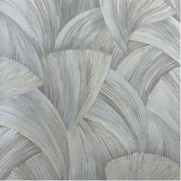 Papel de Colgadura Abstracto | Silver Champagne Brushstrokes Wallpaper
