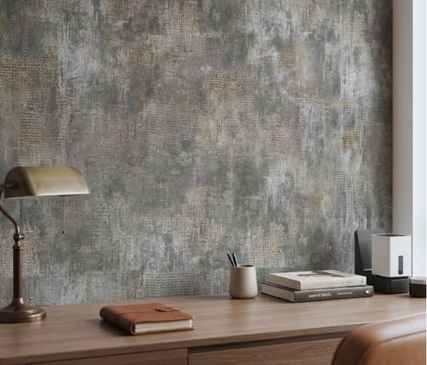 Papel de Colgadura Efecto Pátina | Graphite Gold Patina Wallpaper