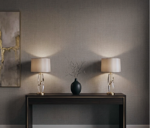 Papel de Colgadura Tipo Lino | Smoky Greige Linen Wallpaper