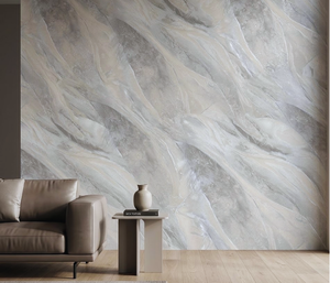 Papel de Colgadura Efecto Ónix | Silver Onyx Flow Wallpaper