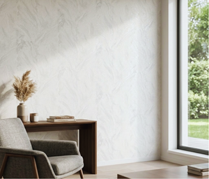 Papel de Colgadura Efecto Piedra | Pearl Silver Mineral Wallpaper