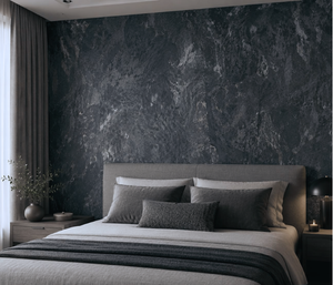 Papel de Colgadura Efecto Piedra | Black Gold Mineral Wallpaper