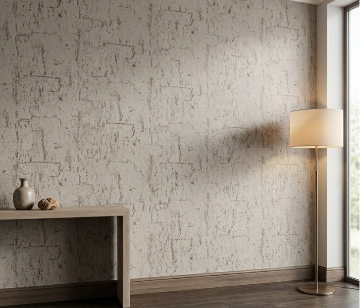 Papel de Colgadura Efecto Corcho | Silver Grey Cork Wallpaper