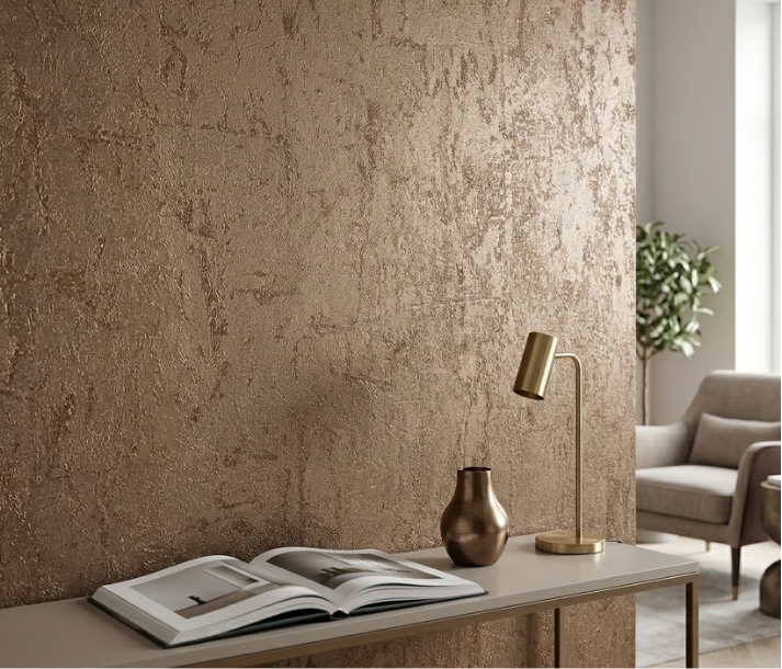 Papel de Colgadura Efecto Corcho | Bronze Copper Cork Wallpaper