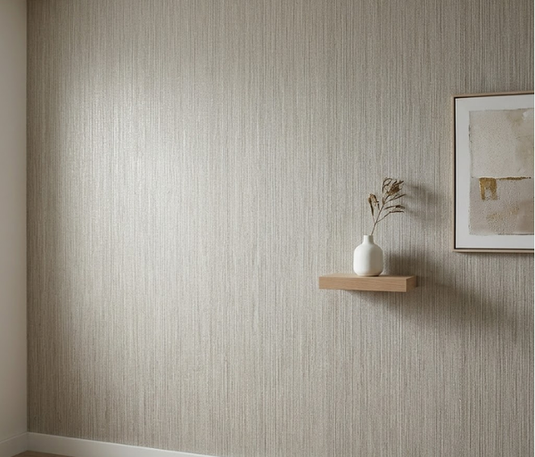 Papel de Colgadura Tipo Tejido | Champagne Greige Weave Wallpaper