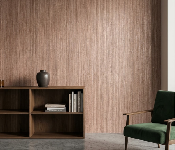 Papel de Colgadura Tipo Tejido | Rose Taupe Weave Wallpaper