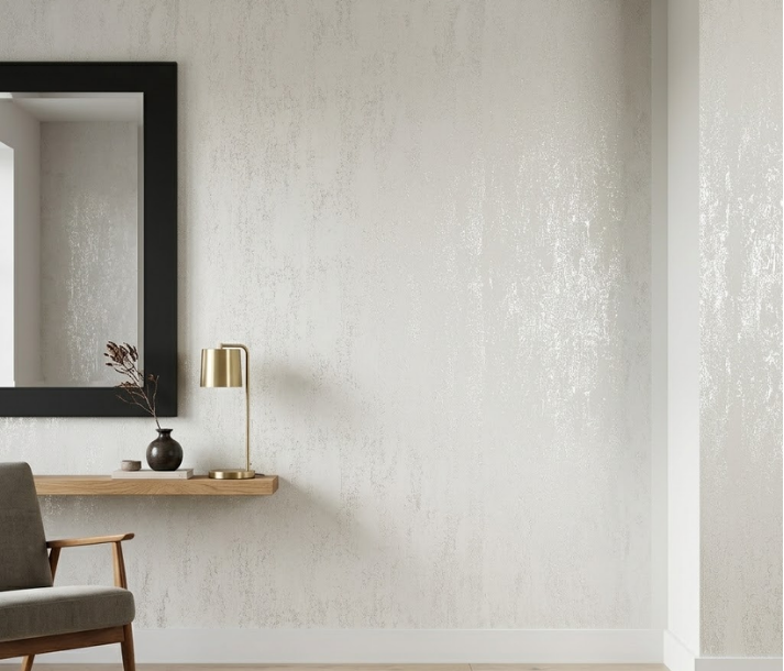 Papel de Colgadura Efecto Estuco | Ivory Pearl Plaster Wallpaper
