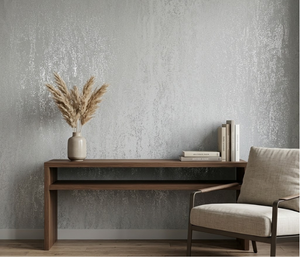 Papel de Colgadura Efecto Estuco | Silver Plaster Wallpaper