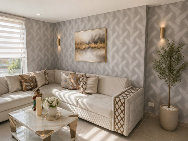 Papel de Colgadura Abstracto | Light Grey Ripple Wallpaper